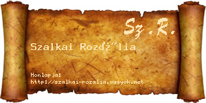 Szalkai Rozália névjegykártya