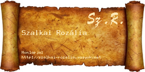 Szalkai Rozália névjegykártya